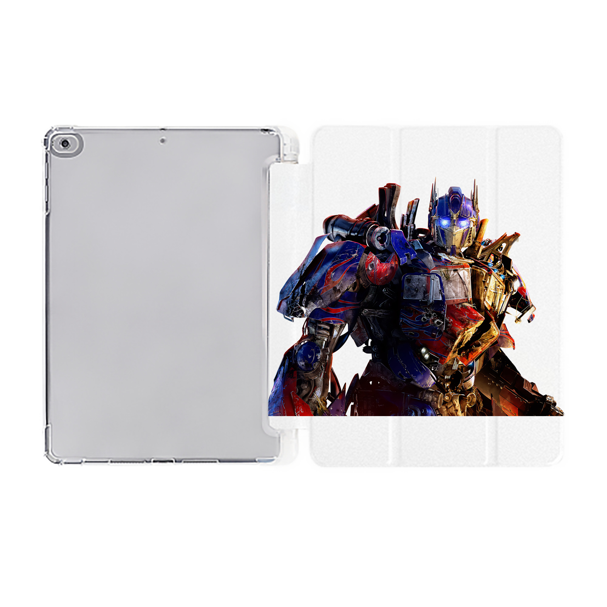 （画像用） Transformers トランスフォーマー IPad ケース ペン収納付き 三つ折りスタンド PUレザー×シリコン 対応機種9.5/10.5/10.9インチ
